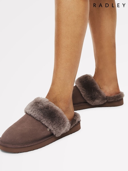 Radley Maple Lane Classic Shearling Cuff Mule Slippers (Y10898) | £75