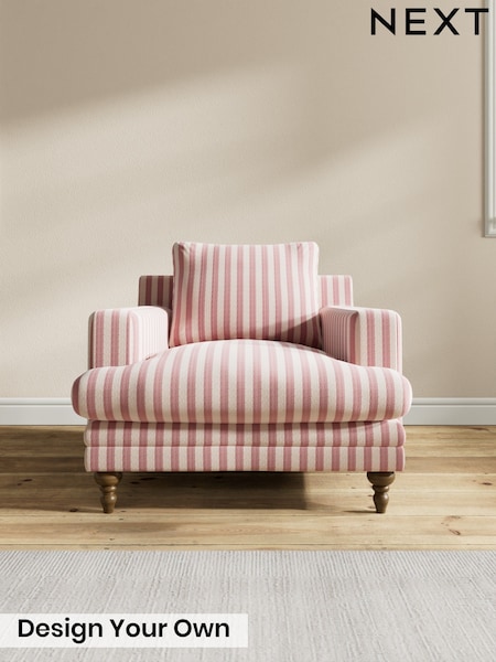 Bold Chenille Stripe/Dark Pink - Hutton Deep Relaxed Sit
