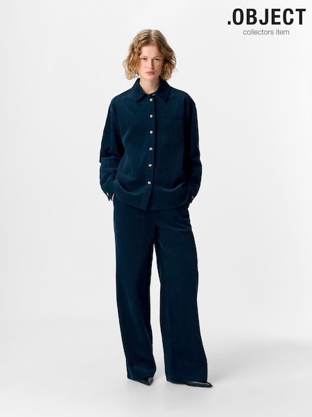 OBJECT Blue Cotton Corduroy Shirt (Y10948) | £60