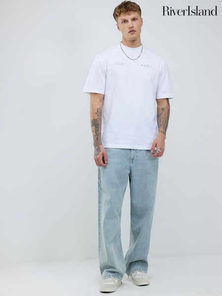 River Island White Regular Fit French Riviera Yacht T-Shirt (Y11047) | £26
