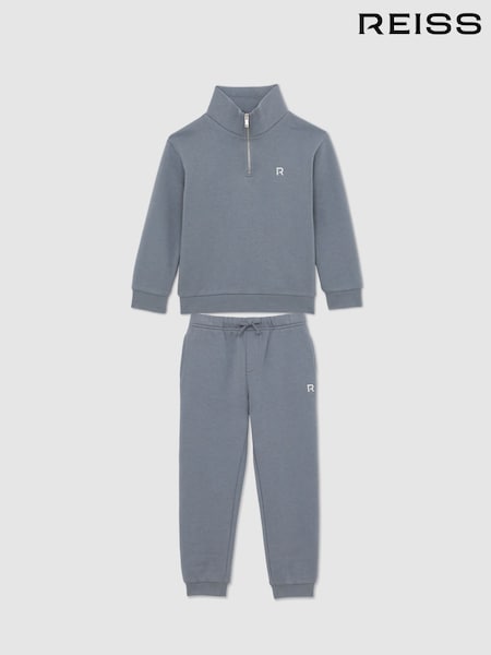 Reiss Airforce Blue Sulley 13-14 yrs Half-Zip Logo Tracksuit Set (Y11102) | £43
