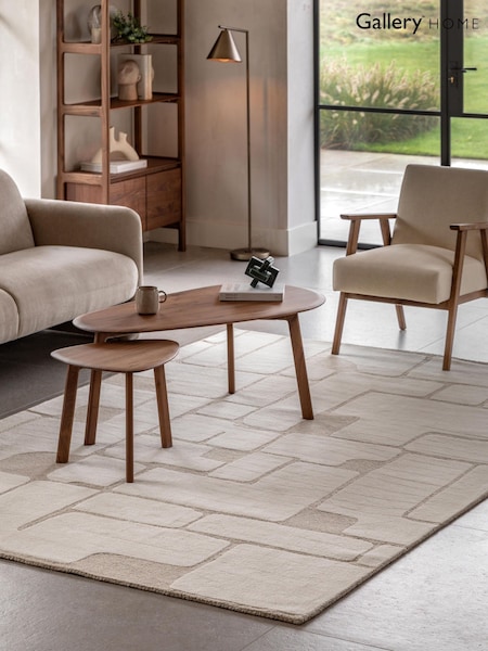 Gallery Home White Denver Tufted Graphic Rug (Y11180) | £550