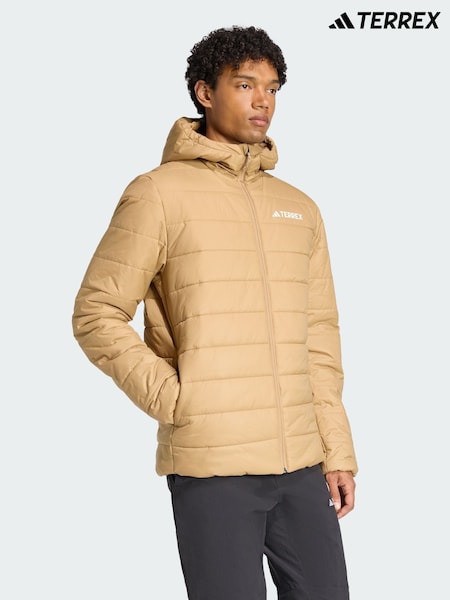 adidas Terrex Brown Multi Essentials CLIMAWARM Insulated Hooded Jacket (Y11433) | £85