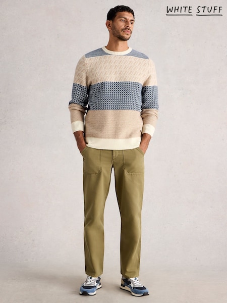 White Stuff Blue Fair Isle Pattern Multi Crew Neck Jumper (Y11454) | £60