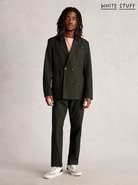 White Stuff Green Herringbone Blazer (Y11462) | £130