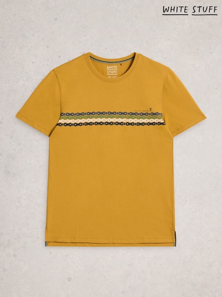 White Stuff Yellow Abersoch Graphic Bike Chain T-Shirt (Y11465) | £28