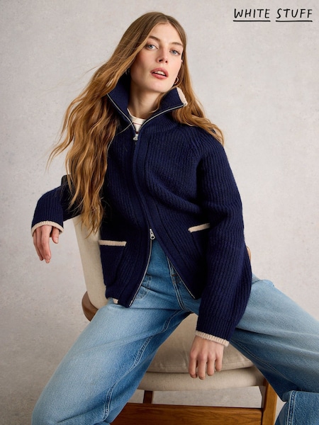 White Stuff Blue Betty Bomber Cardigan (Y11477) | £75