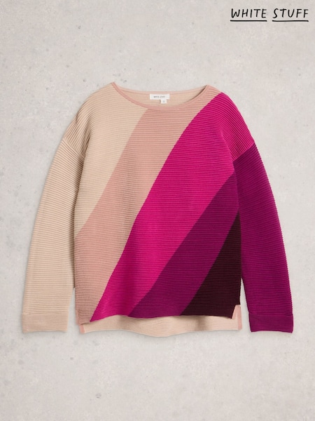White Stuff Purple Jana Col Block Jumper (Y11483) | £65
