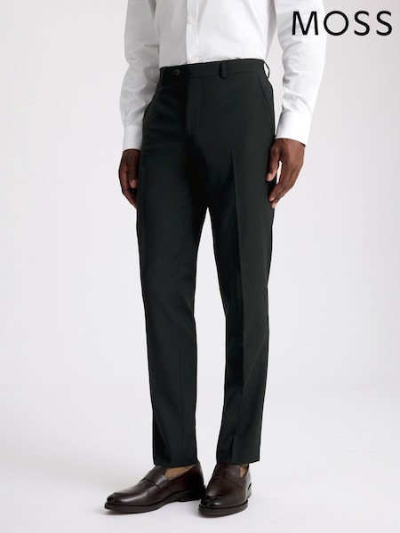 MOSS Tailored Fit Dark Teal Performance Trousers (Y11785) | £110