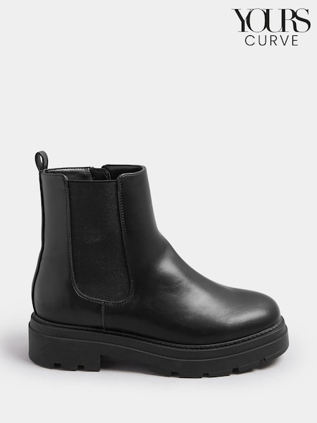 Yours Curve Black Extra Wide Fit Chunky Chelsea Boots (Y11841) | £50