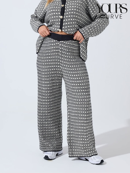 Yours Curve Blue Limited Boucle Trousers (Y11842) | £32