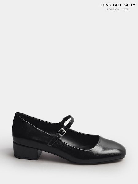 Long Tall Sally Black One Strap Mary Jane Heel Shoes (Y11888) | £50