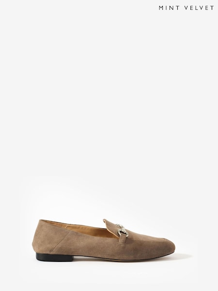 Mint Velvet Natural Camille Suede Loafers (Y11931) | £99