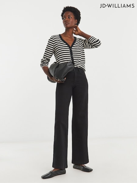 JD Williams Black 24/7 Wide Leg Jeans (Y12081) | £26