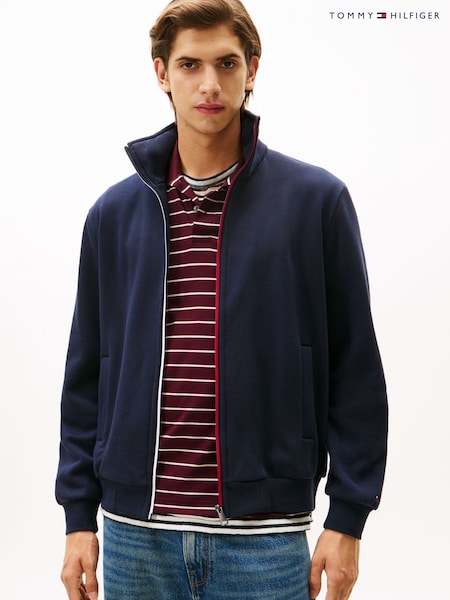 Tommy Hilfiger Blue Signature Tape Zip-Thru Jumper (Y12143) | £140