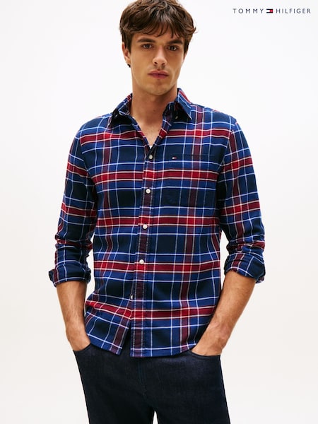 Tommy Hilfiger Blue Regular Fit Tartan Check Shirt (Y12153) | £100