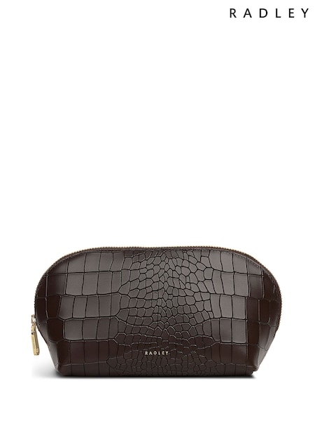Radley Brown Commute Street Faux Croc Medium  Cosmetic Pouch (Y12333) | £79
