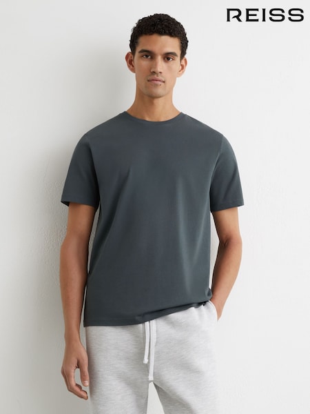 Reiss Petrol Blue Bless Cotton Crew-Neck T-Shirt (Y12402) | £28