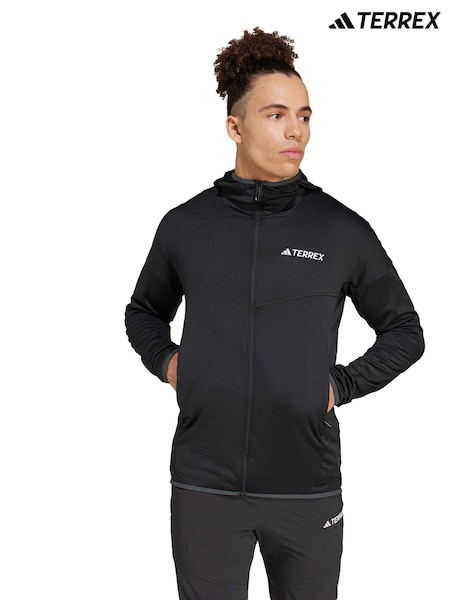 adidas Terrex Black Xperior Climawarm Light Fleece Hooded Jacket (Y12421) | £85