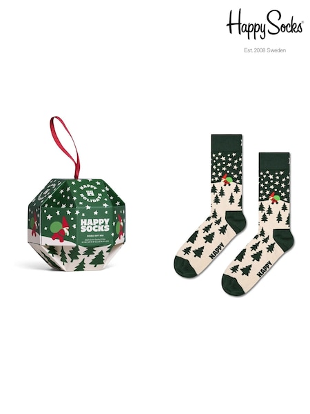 Happy Socks Green 1 Pack Snow Globe Socks Gift Set (Y12484) | £15