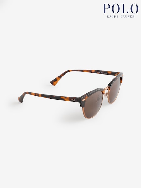 Polo Ralph Lauren Brown Ph4217 Round Sunglasses (Y12763) | £218