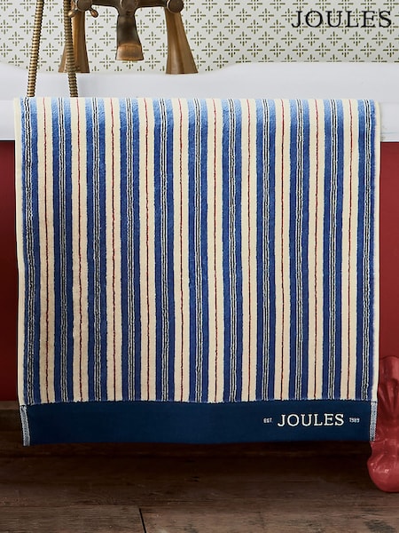 Joules Blue Grove Stripe Towel (Y12869) | £15 - £45