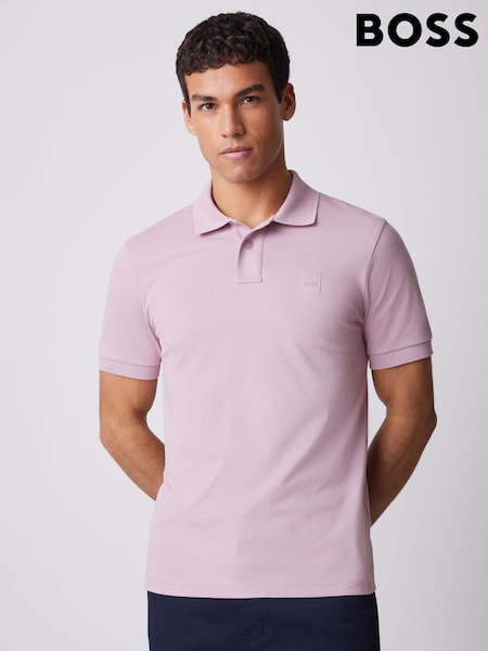 BOSS Light Pink Slim Fit Passenger Box Logo Polo Shirt (Y12871) | £89