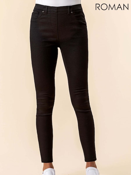 Roman Black Ultimate Denim Cropped Denim Leggings (Y12901) | £36