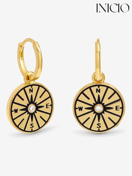 Inicio Gold Tone Jet Compass Earrings (Y12991) | £25