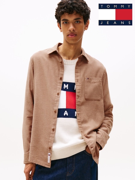 Tommy Jeans Brown Regular Fit Flannel Shirt (Y13072) | £65