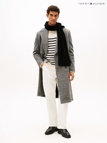 Tommy Hilfiger Black Flag Embroidery Ribbed Scarf (Y13086) | £55