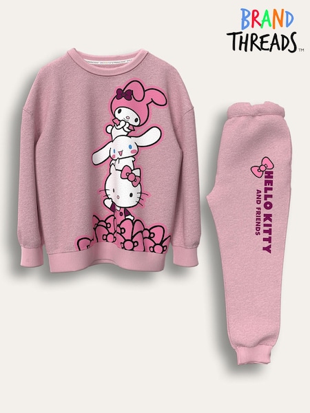 Brand Threads Pink Hello Kitty Joggers Set (Y13112) | £26