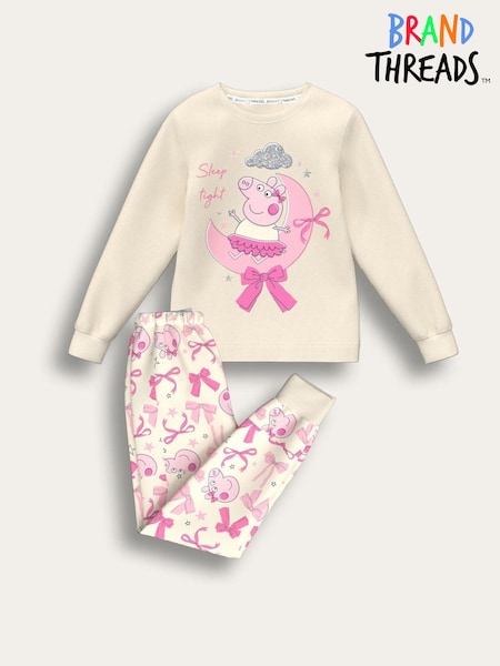 Brand Threads Pink Peppa Pig Girls Pyjamas Set (Y13114) | £18