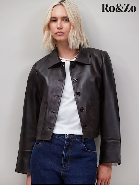 Ro&Zo Brown Chocolate Leather Jacket (Y13171) | £299