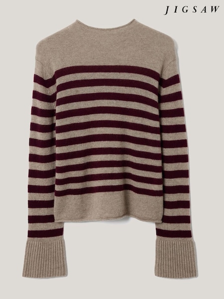 Jigsaw Cream Cloud Cashmere Eldon Stripe Jumper (Y13261) | £159