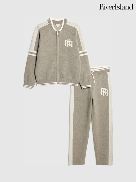River Island Grey Baseball Top and Joggers Set (Y13281) | £36