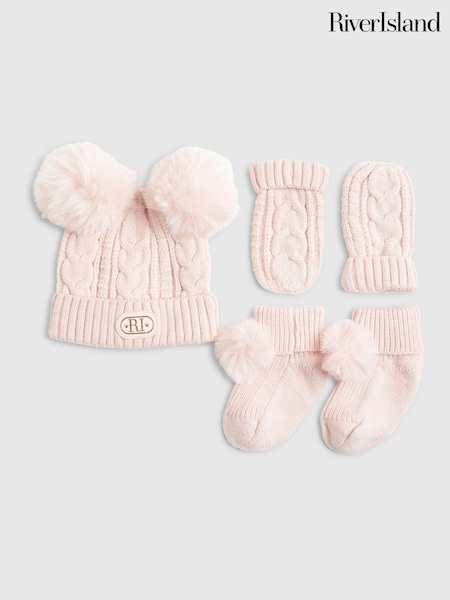 River Island Pink Beanies 3 Pack (Y13285) | £18