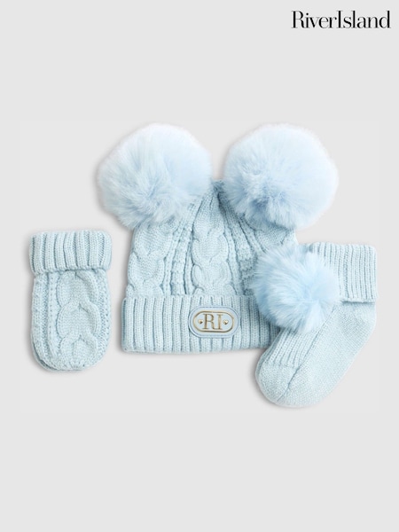 River Island Blue Beanies 3 Pack (Y13288) | £18