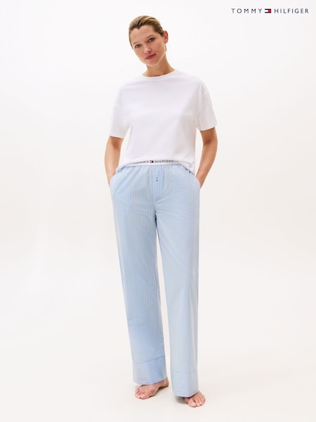 Tommy Hilfiger Blue Essential Stripe Poplin Pyjama Bottoms (Y13784) | £55