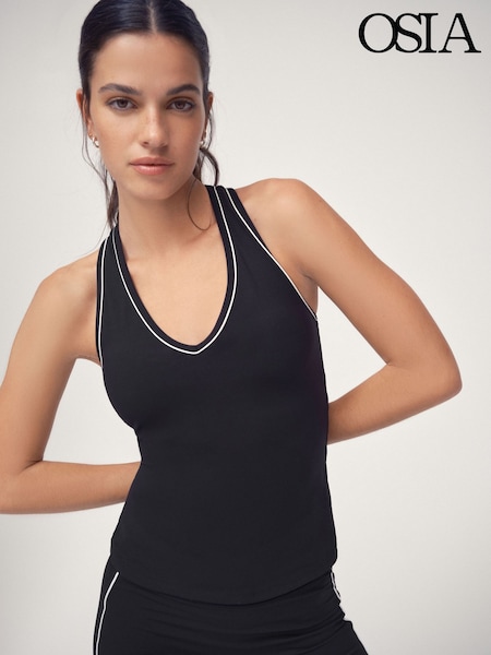 OSIA Black Tipped V-Neck Vest (Y13873) | £34