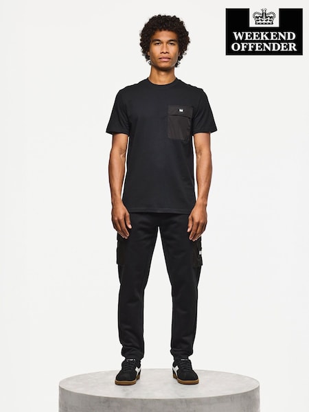 Weekend Offender Lippi Black Joggers With Parachute Pockets (Y13878) | £70