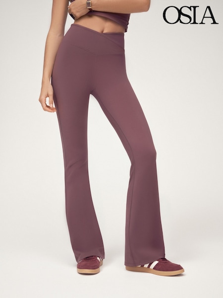 OSIA Brown Wrap Front Flared Leggings (Y13911) | £42