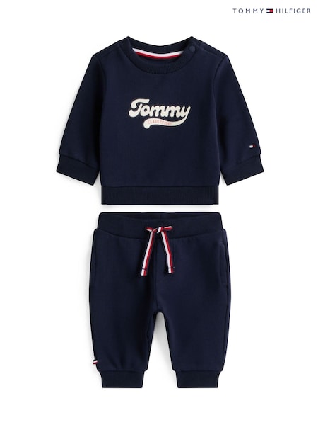 Tommy Hilfiger Blue Varsity Sweatshirt And Joggers Set (Y14340) | £75