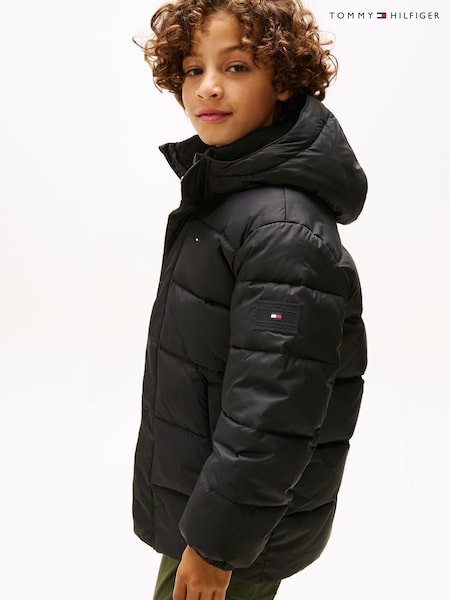 Tommy Hilfiger Black Essential Padded Parka (Y14579) | £120 - £140