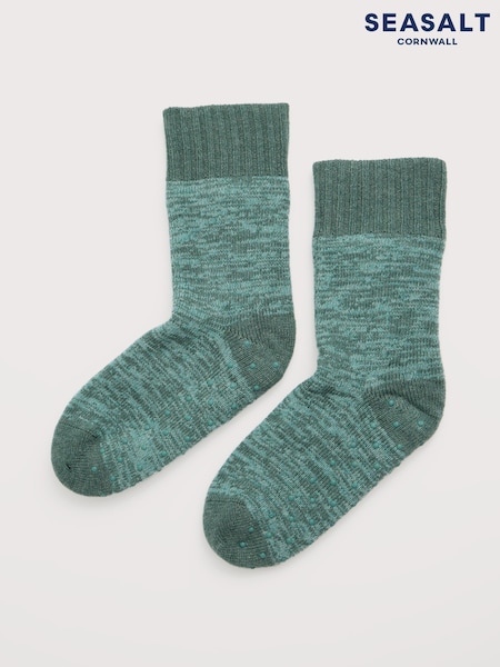 Seasalt Cornwall Green Womens House Socks (Y14646) | £28
