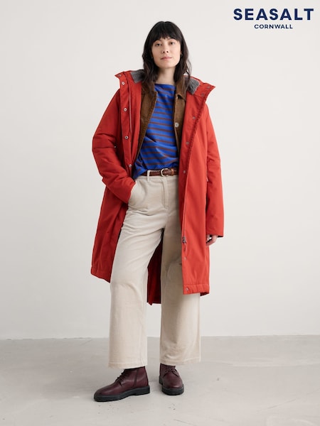 Seasalt Cornwall Red Tall Janelle Waterproof Raincoat (Y14675) | £180