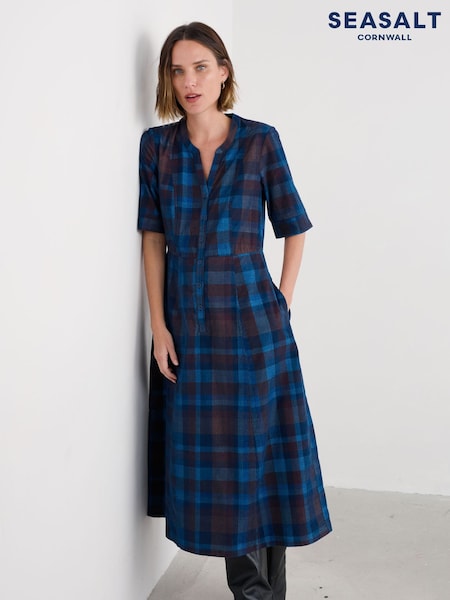 Seasalt Cornwall Blue Wightwick Denim Midi Dress (Y14689) | £90