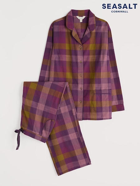 Seasalt Cornwall Purple Sailing Moon Pyjamas (Y14705) | £70