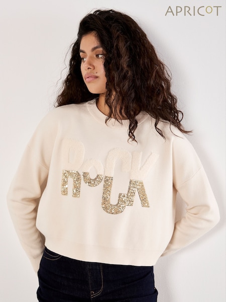 Apricot Cream Rock Cropped Jumper (Y14722) | £40