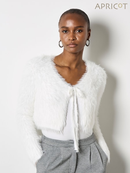 Apricot White Super Fluffy Bolero (Y14726) | £37